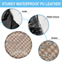 Brown Aloha Hawaii Shell Lei Spare Tire Cover Palaka Hebrew Cone Honey Cowrie Elegant Curves - Polynesian Pride