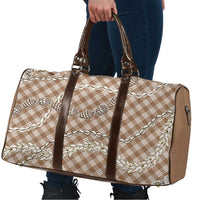 Brown Aloha Hawaii Shell Lei Travel Bag Palaka Hebrew Cone Honey Cowrie Elegant Curves LT14 - Polynesian Pride