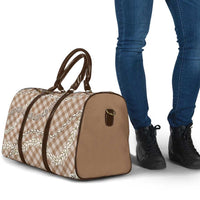 Brown Aloha Hawaii Shell Lei Travel Bag Palaka Hebrew Cone Honey Cowrie Elegant Curves LT14 - Polynesian Pride