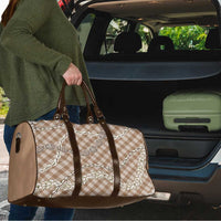 Brown Aloha Hawaii Shell Lei Travel Bag Palaka Hebrew Cone Honey Cowrie Elegant Curves LT14 - Polynesian Pride