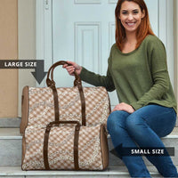 Brown Aloha Hawaii Shell Lei Travel Bag Palaka Hebrew Cone Honey Cowrie Elegant Curves LT14 - Polynesian Pride
