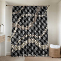 Black Aloha Hawaii Shell Lei Bathroom Set Palaka Hebrew Cone Honey Cowrie Elegant Curves - Polynesian Pride