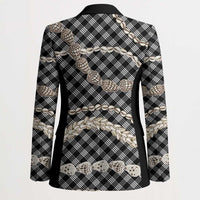 Black Aloha Hawaii Shell Lei Blazer Palaka Hebrew Cone Honey Cowrie Elegant Curves - Polynesian Pride