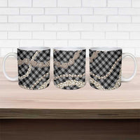 Black Aloha Hawaii Shell Lei Ceramic Mug Palaka Hebrew Cone Honey Cowrie Elegant Curves - Polynesian Pride