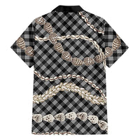 Black Aloha Hawaii Shell Lei Family Matching Summer Maxi Dress and Hawaiian Shirt Palaka Hebrew Cone Honey Cowrie Elegant Curves - Polynesian Pride