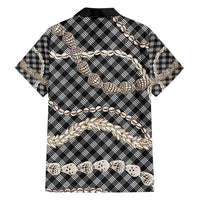 Black Aloha Hawaii Shell Lei Hawaiian Shirt Palaka Hebrew Cone Honey Cowrie Elegant Curves - Polynesian Pride