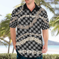 Black Aloha Hawaii Shell Lei Hawaiian Shirt Palaka Hebrew Cone Honey Cowrie Elegant Curves LT14 - Polynesian Pride