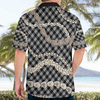 Black Aloha Hawaii Shell Lei Hawaiian Shirt Palaka Hebrew Cone Honey Cowrie Elegant Curves LT14 - Polynesian Pride
