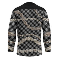 Black Aloha Hawaii Shell Lei Hockey Jersey Palaka Hebrew Cone Honey Cowrie Elegant Curves LT14 - Polynesian Pride