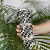 Black Aloha Hawaii Shell Lei Skinny Tumbler Palaka Hebrew Cone Honey Cowrie Elegant Curves - Polynesian Pride