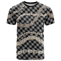 Black Aloha Hawaii Shell Lei T Shirt Palaka Hebrew Cone Honey Cowrie Elegant Curves LT14 Black - Polynesian Pride