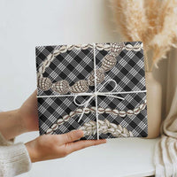 Black Aloha Hawaii Shell Lei Wrapping Paper Palaka Hebrew Cone Honey Cowrie Elegant Curves - Polynesian Pride