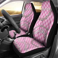 Pink Aloha Hawaii Shell Lei Car Seat Cover Palaka Hebrew Cone Honey Cowrie Elegant Curves - Polynesian Pride