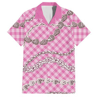 Pink Aloha Hawaii Shell Lei Hawaiian Shirt Palaka Hebrew Cone Honey Cowrie Elegant Curves LT14 Pink - Polynesian Pride