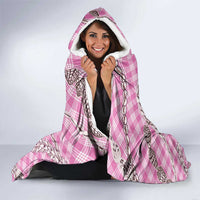 Pink Aloha Hawaii Shell Lei Hooded Blanket Palaka Hebrew Cone Honey Cowrie Elegant Curves - Polynesian Pride