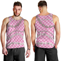 Pink Aloha Hawaii Shell Lei Men Tank Top Palaka Hebrew Cone Honey Cowrie Elegant Curves - Polynesian Pride