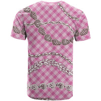 Pink Aloha Hawaii Shell Lei T Shirt Palaka Hebrew Cone Honey Cowrie Elegant Curves LT14 - Polynesian Pride