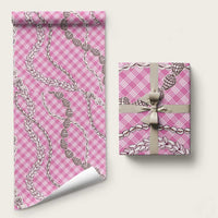 Pink Aloha Hawaii Shell Lei Wrapping Paper Palaka Hebrew Cone Honey Cowrie Elegant Curves LT14 58" × 23" Pink - Polynesian Pride