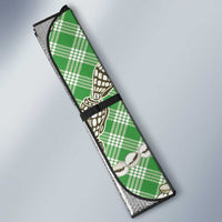 Green Aloha Hawaii Shell Lei Auto Sun Shade Palaka Hebrew Cone Honey Cowrie Elegant Curves - Polynesian Pride