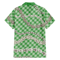 Green Aloha Hawaii Shell Lei Hawaiian Shirt Palaka Hebrew Cone Honey Cowrie Elegant Curves LT14 - Polynesian Pride