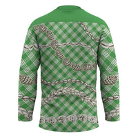 Green Aloha Hawaii Shell Lei Hockey Jersey Palaka Hebrew Cone Honey Cowrie Elegant Curves LT14 - Polynesian Pride