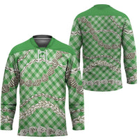 Green Aloha Hawaii Shell Lei Hockey Jersey Palaka Hebrew Cone Honey Cowrie Elegant Curves LT14 - Polynesian Pride