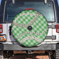 Green Aloha Hawaii Shell Lei Spare Tire Cover Palaka Hebrew Cone Honey Cowrie Elegant Curves - Polynesian Pride