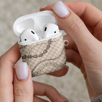 Beige Aloha Hawaii Shell Lei AirPods Case Palaka Hebrew Cone Honey Cowrie Elegant Curves LT14 - Polynesian Pride