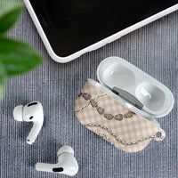 Beige Aloha Hawaii Shell Lei AirPods Case Palaka Hebrew Cone Honey Cowrie Elegant Curves LT14 - Polynesian Pride