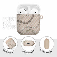 Beige Aloha Hawaii Shell Lei AirPods Case Palaka Hebrew Cone Honey Cowrie Elegant Curves LT14 - Polynesian Pride