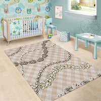 Beige Aloha Hawaii Shell Lei Area Rug Palaka Hebrew Cone Honey Cowrie Elegant Curves - Polynesian Pride