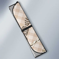 Beige Aloha Hawaii Shell Lei Auto Sun Shade Palaka Hebrew Cone Honey Cowrie Elegant Curves - Polynesian Pride