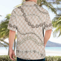 Beige Aloha Hawaii Shell Lei Hawaiian Shirt Palaka Hebrew Cone Honey Cowrie Elegant Curves LT14 - Polynesian Pride