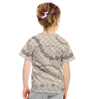 Beige Aloha Hawaii Shell Lei Kid T Shirt Palaka Hebrew Cone Honey Cowrie Elegant Curves LT14 - Polynesian Pride