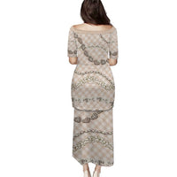Beige Aloha Hawaii Shell Lei Puletasi Palaka Hebrew Cone Honey Cowrie Elegant Curves LT14 - Polynesian Pride
