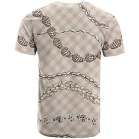 Beige Aloha Hawaii Shell Lei T Shirt Palaka Hebrew Cone Honey Cowrie Elegant Curves LT14 - Polynesian Pride