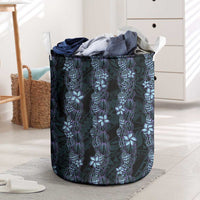 Purple Paradise Hawaii Shell Lei Laundry Basket Hawaiian Sunrise Shell Hebrew Cone Plumeria LT14 Purple - Polynesian Pride