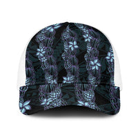 Purple Paradise Hawaii Shell Lei Baseball Net Cap Hawaiian Sunrise Shell Hebrew Cone Plumeria - Polynesian Pride