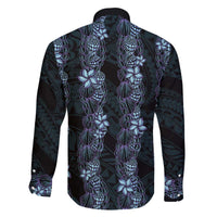 Purple Paradise Hawaii Shell Lei Family Matching Off The Shoulder Long Sleeve Dress and Hawaiian Shirt Hawaiian Sunrise Shell Hebrew Cone Plumeria - Polynesian Pride