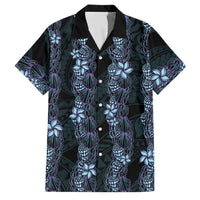 Purple Paradise Hawaii Shell Lei Family Matching Off Shoulder Maxi Dress and Hawaiian Shirt Hawaiian Sunrise Shell Hebrew Cone Plumeria - Polynesian Pride
