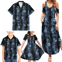 Purple Paradise Hawaii Shell Lei Family Matching Summer Maxi Dress and Hawaiian Shirt Hawaiian Sunrise Shell Hebrew Cone Plumeria - Polynesian Pride
