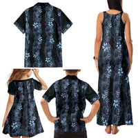 Purple Paradise Hawaii Shell Lei Family Matching Tank Maxi Dress and Hawaiian Shirt Hawaiian Sunrise Shell Hebrew Cone Plumeria - Polynesian Pride