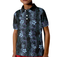 Purple Paradise Hawaii Shell Lei Kid Polo Shirt Hawaiian Sunrise Shell Hebrew Cone Plumeria LT14 Kid Purple - Polynesian Pride