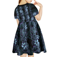 Purple Paradise Hawaii Shell Lei Kid Short Sleeve Dress Hawaiian Sunrise Shell Hebrew Cone Plumeria LT14 - Polynesian Pride
