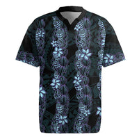 Purple Paradise Hawaii Shell Lei Rugby Jersey Hawaiian Sunrise Shell Hebrew Cone Plumeria LT14 Purple - Polynesian Pride