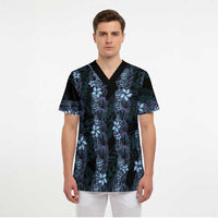 Purple Paradise Hawaii Shell Lei Scrub Top Hawaiian Sunrise Shell Hebrew Cone Plumeria - Polynesian Pride