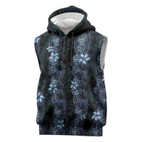Purple Paradise Hawaii Shell Lei Sleeveless Zip Hoodie Hawaiian Sunrise Shell Hebrew Cone Plumeria LT14 Purple - Polynesian Pride
