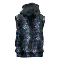 Purple Paradise Hawaii Shell Lei Sleeveless Zip Hoodie Hawaiian Sunrise Shell Hebrew Cone Plumeria LT14 - Polynesian Pride