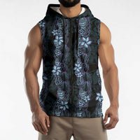 Purple Paradise Hawaii Shell Lei Sleeveless Zip Hoodie Hawaiian Sunrise Shell Hebrew Cone Plumeria LT14 - Polynesian Pride