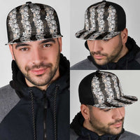 Black and Beige Hawaii Shell Lei Mesh Trucker Cap Hawaiian Sunrise Shell Hebrew Cone Plumeria LT14 - Polynesian Pride